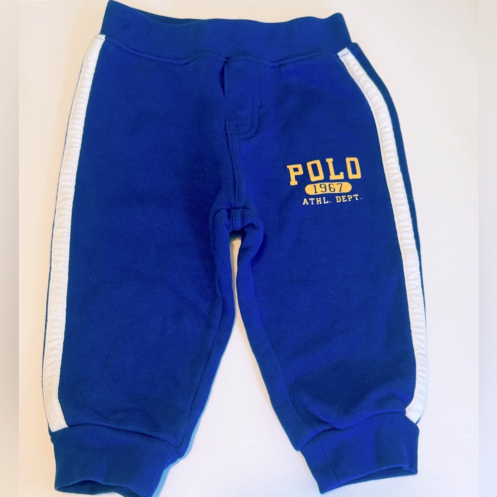 Ralph Lauren Baby Boys Blue & White Logo 3 Piece Tracksuit - Picture 5 of 5